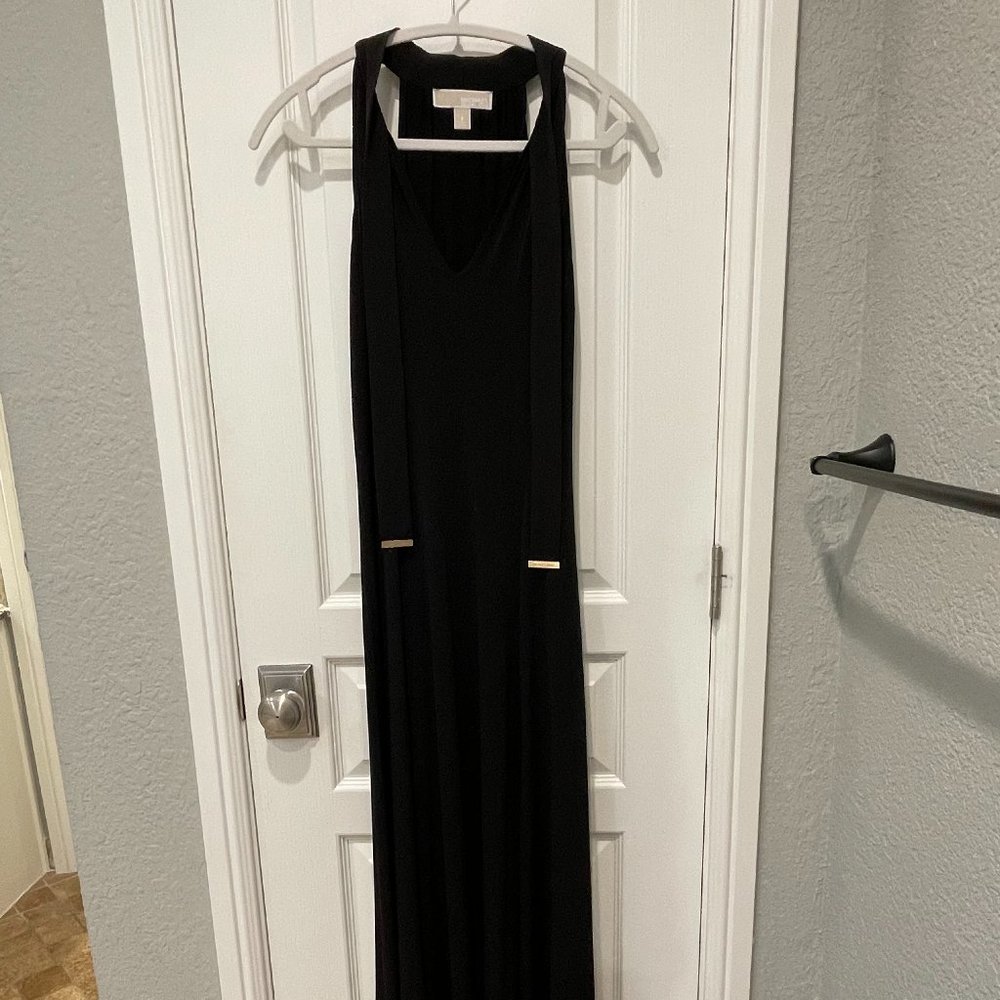 Michael Kors Floor Length Black Dress Sleeveless Size S